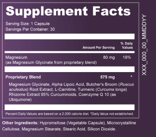 Supplement facts label showing ingredients of Presgera